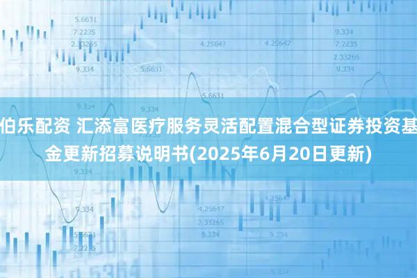 伯乐配资 汇添富医疗服务灵活配置混合型证券投资基金更新招募说明书(2025年6月20日更新)